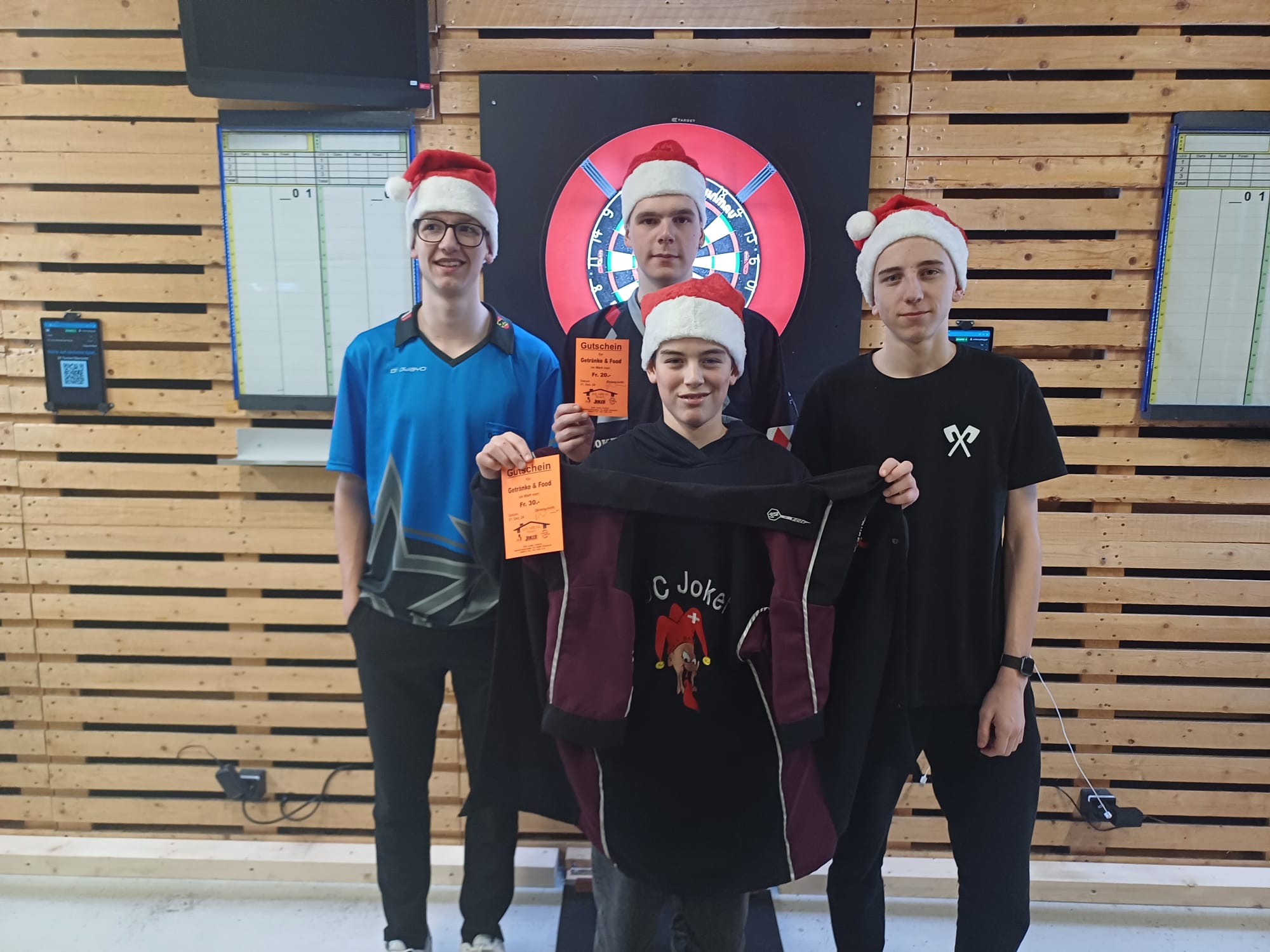 Christmas Open 2024 - Top 4 juniors : Dominik Beck, Andrin Schelbert (finaliste), Leo Wenger (vainqueur) et Tim Schmidt